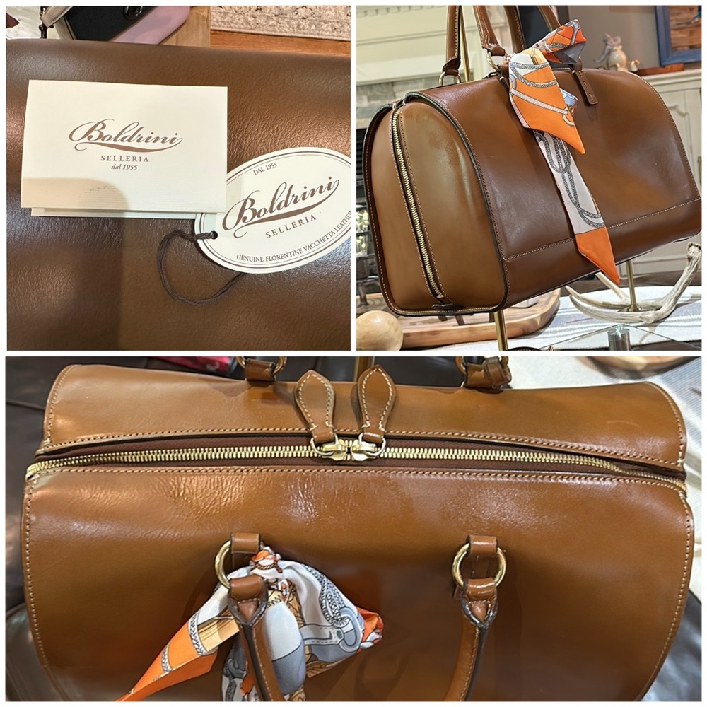 Boldrini Selleria Florentine Vachetta Leather Satchel in Cuoio Brown, EUC - Picture 11 of 16